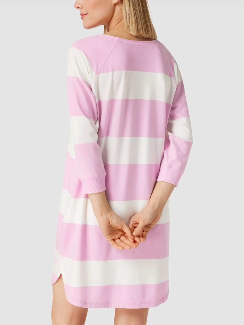 Nachthemd mit Streifenmuster Modell 'Pure' in rosa