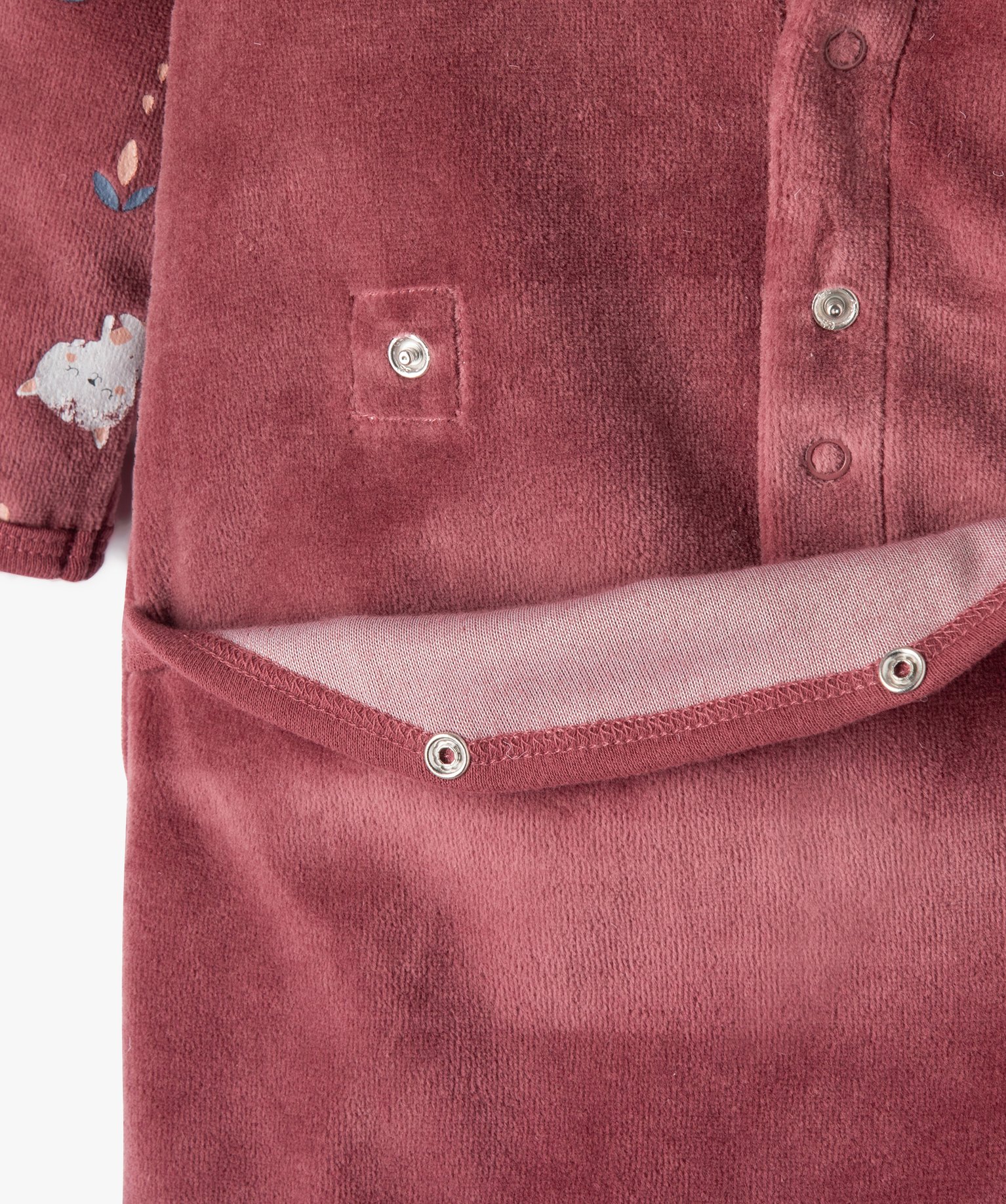 Pyjama dors-bien en velours bébé fille - Petit Béguin bordeaux | GEMO