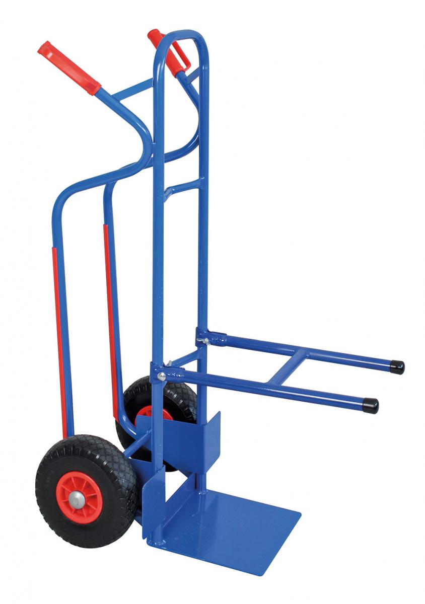 BRB Stuhl-Stapelkarre mit pannensicheren Reifen, blau
