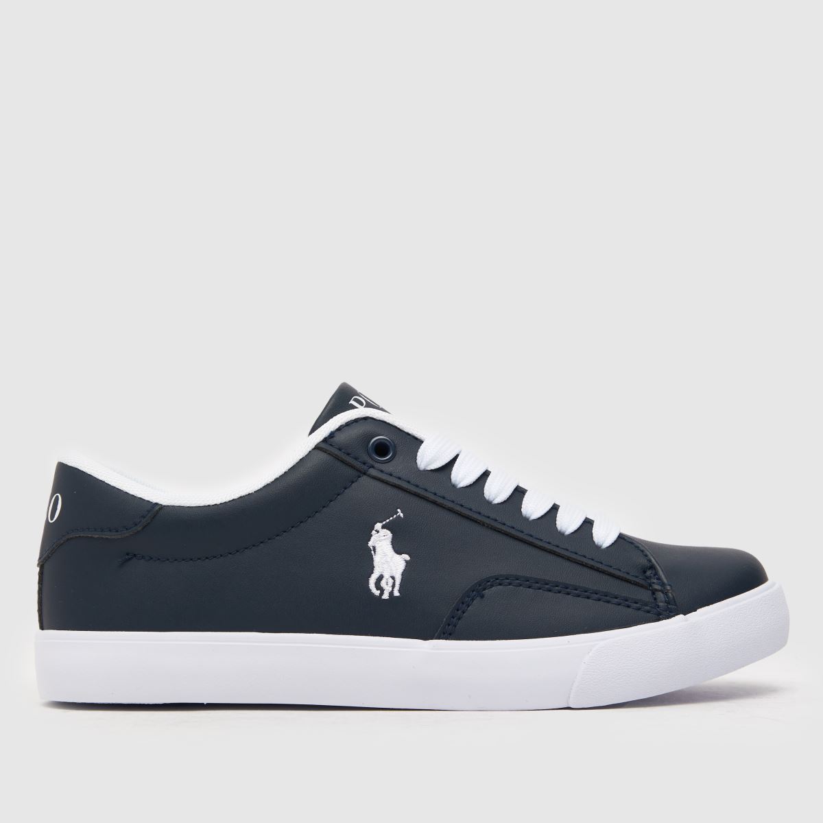 Polo Ralph Lauren marinblå & vita Theron v pojkar ungdomsskor
