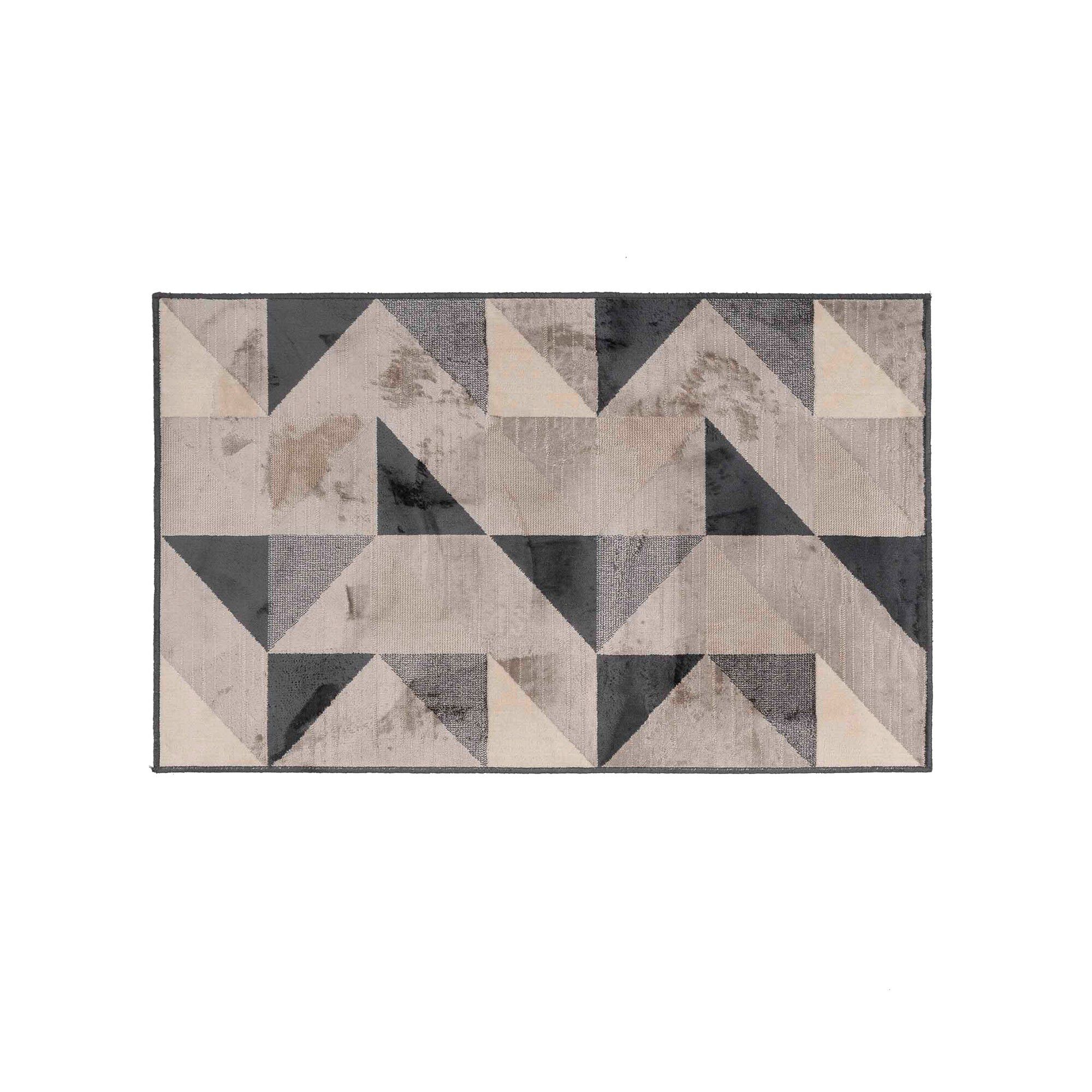 Tapis décoratif rectangulaire, motif géométrique