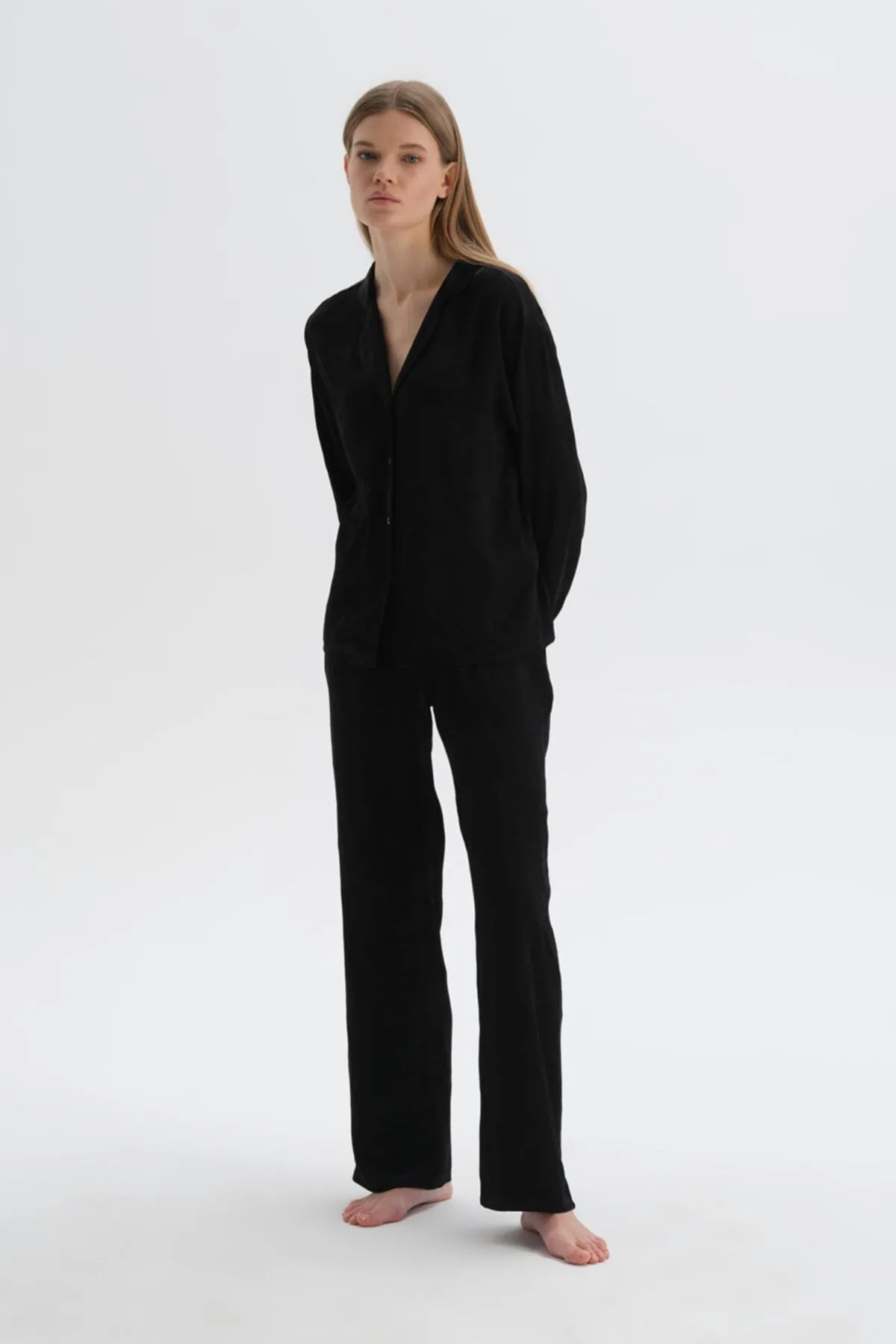 Dagi  Schwarze Pyjamahose aus Baumwolle