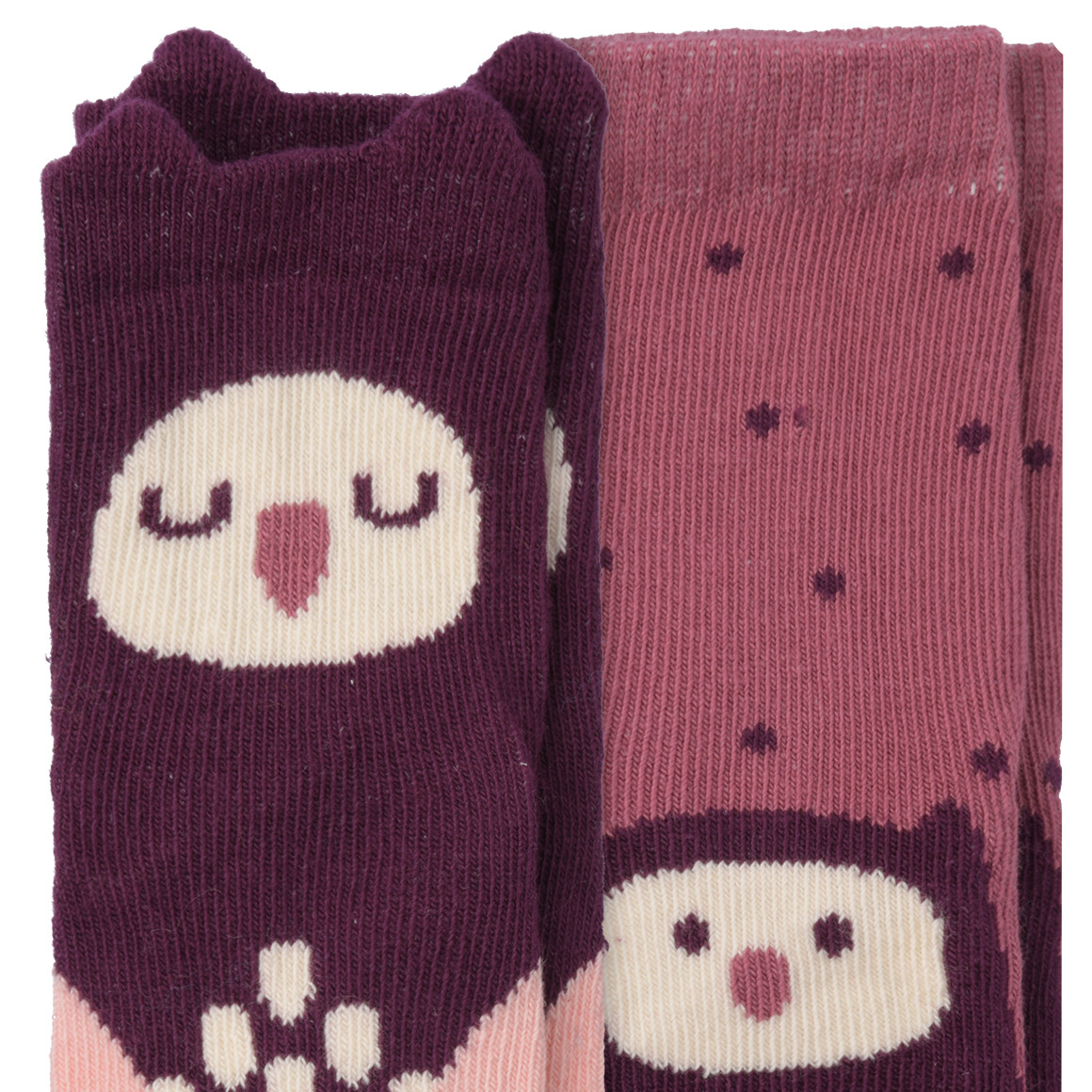 2 Paar Newborn Socken mit Eulen-Motiven