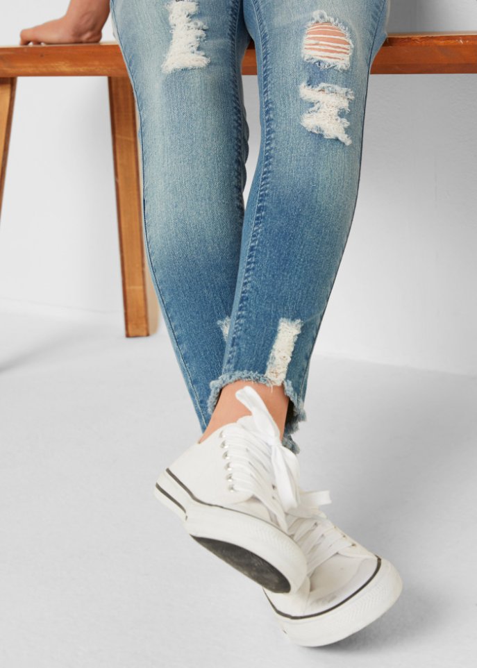 Mädchen Skinny-Jeans mit Used Effekt