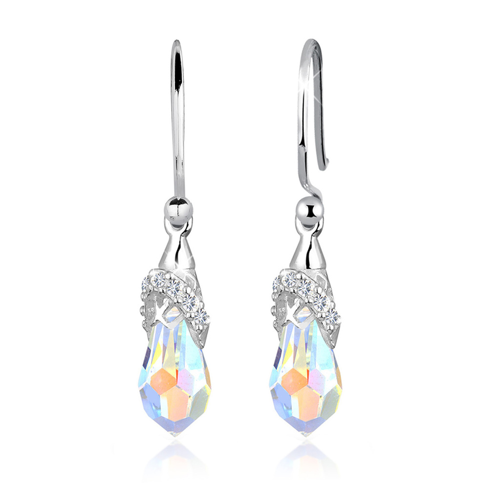 Elli Elli Boucles d'Oreilles Pendentifs en Cristaux Argent Sterling 925 Boucles d'oreilles