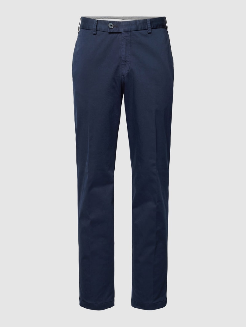 Regular Fit Chino im unifarbenen Design Modell 'Tilo' in marineblau