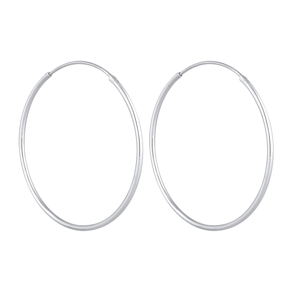 Elli Elli Boucles d'Oreilles Femme Créoles Modernes de Base en Argent Sterling 925 Boucles d'oreilles
