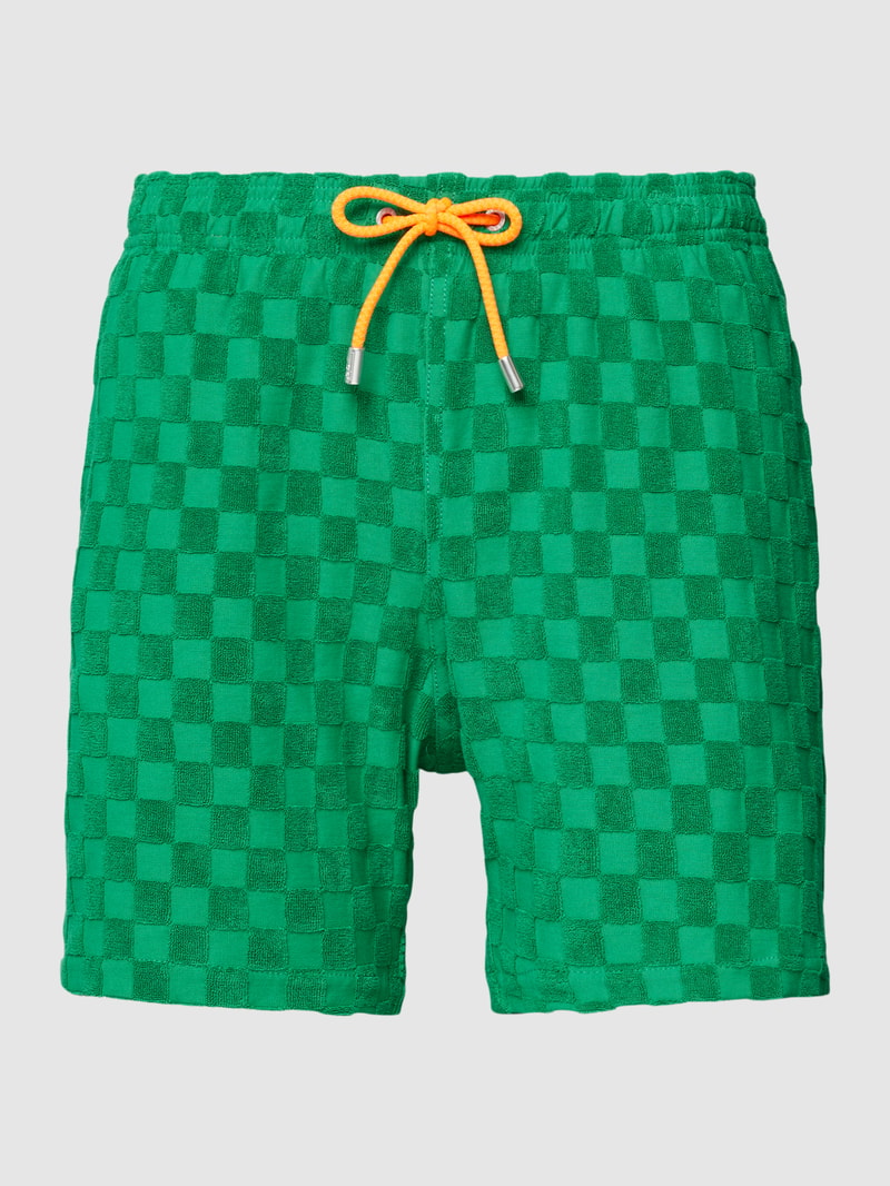 Badehose mit Label-Patch Modell 'GUSTAVIA SPONGE' in grün