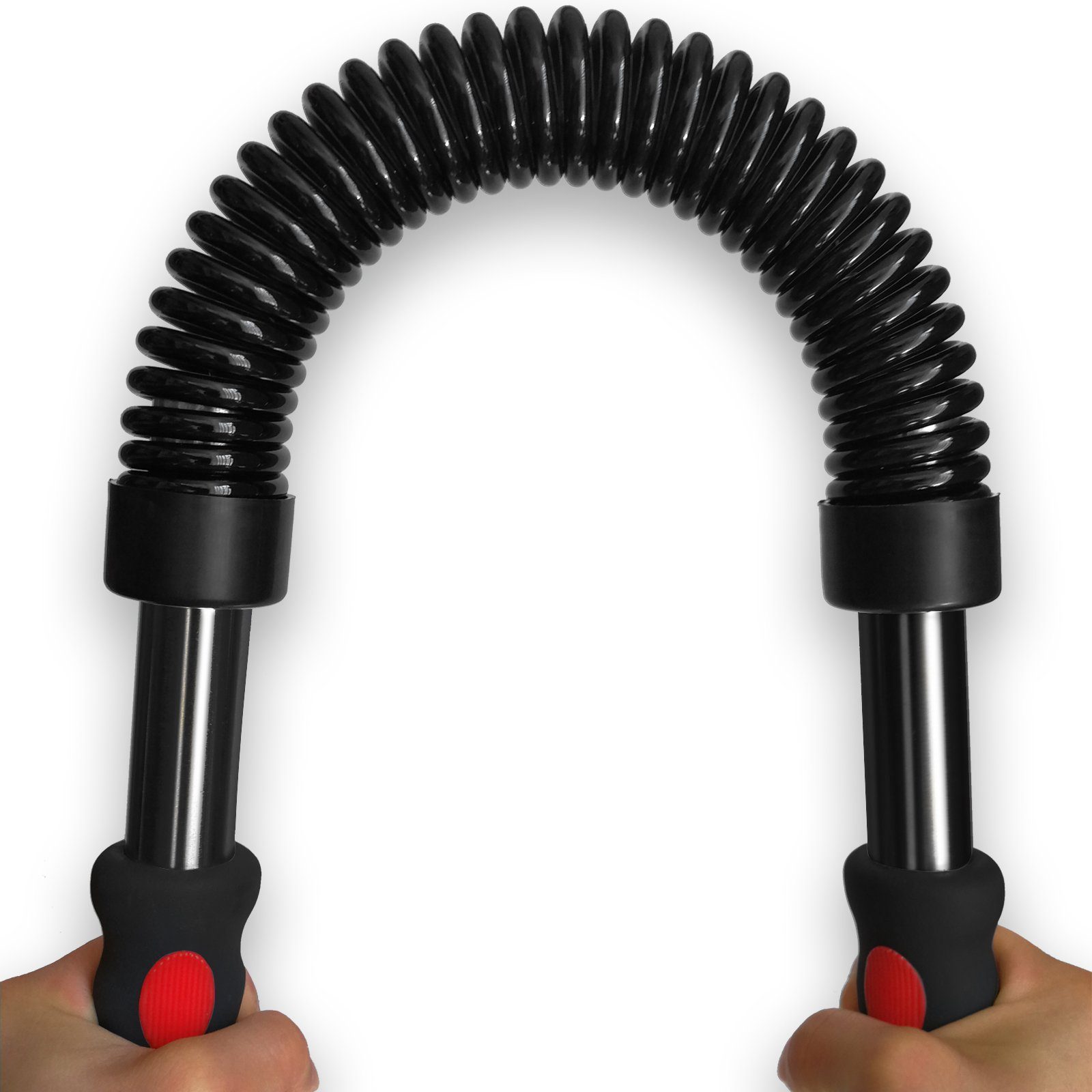 Physionics Hantel Biegehantel - 20/30/40/50 kg, Stahl, Schwarz, für Arm und Unterarm, Bizeps und Brust Krafttraining - Königsfeder, Power Twister, Armtrainer, Expander, Spannfeder, Widerstandsfeder