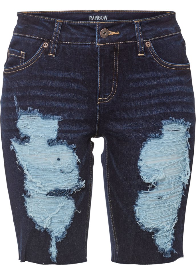 Jeans-Bermuda mit Destroy-Effekten