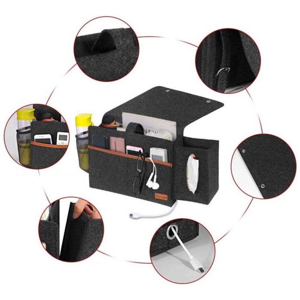 FELIXLEO Betttasche Betttasche Filz Aufbewahrungstasche Hängende Organizer Sofa