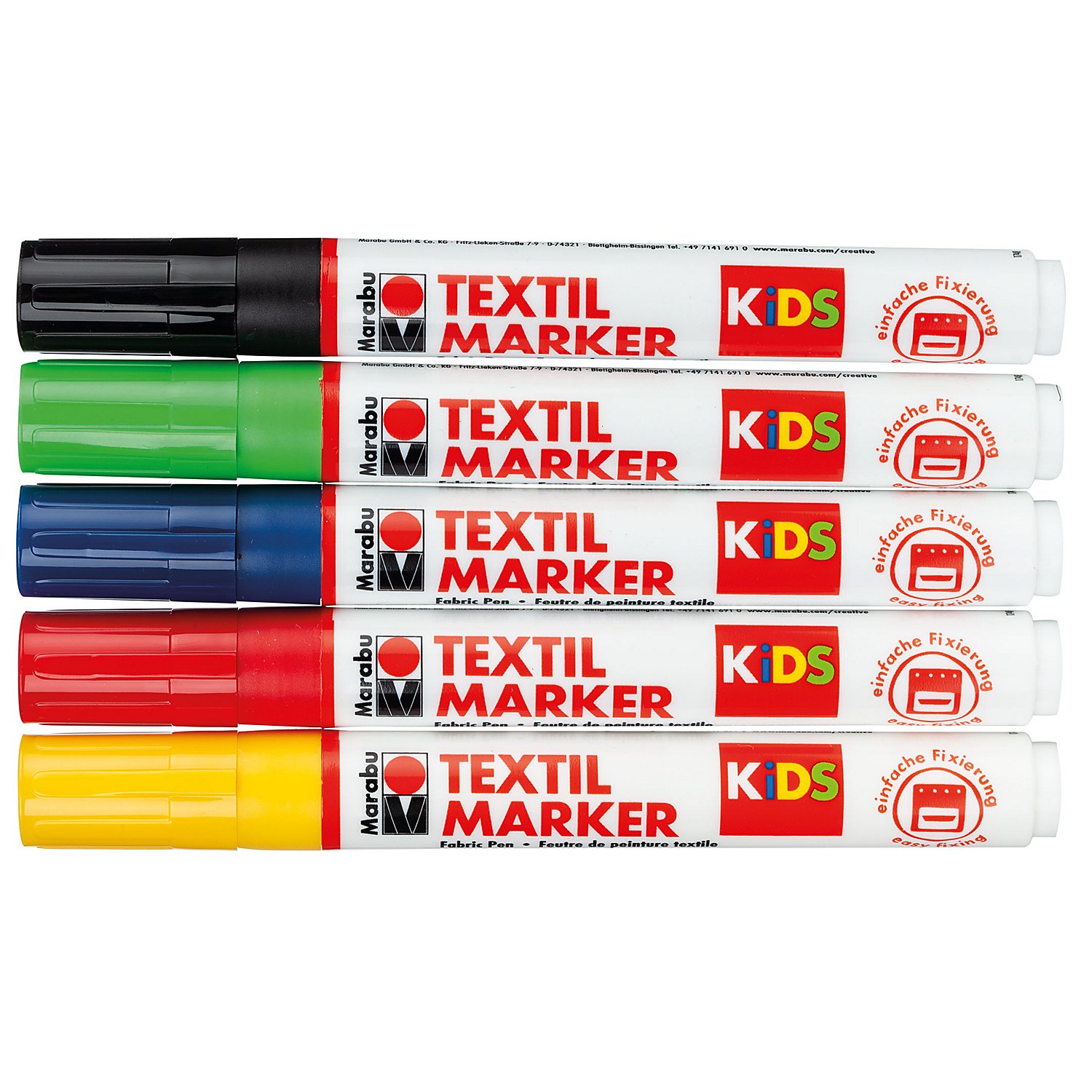 Marabu KiDS Stoffmalstifte, 5 Stifte
