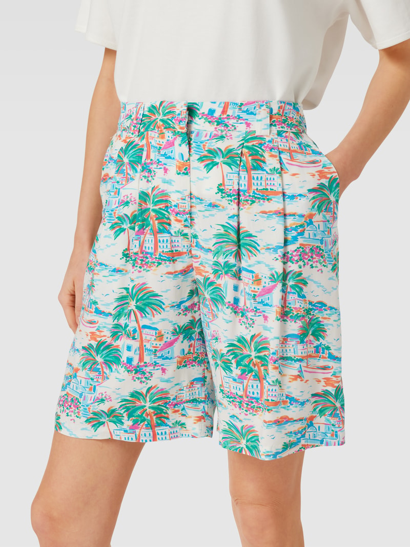 Shorts aus reiner Viskose in lagune