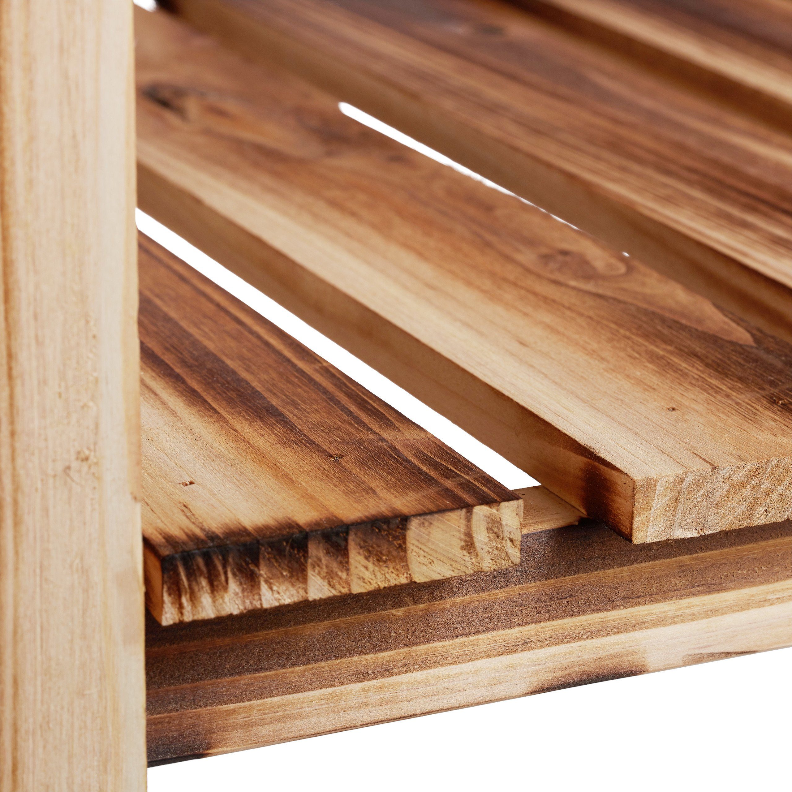 relaxdays Hochbeet Hochbeet Holz geflammt