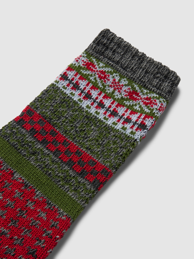 Socken mit Allover-Muster Modell 'Hygge' im 2er-Pack in dunkelgrau