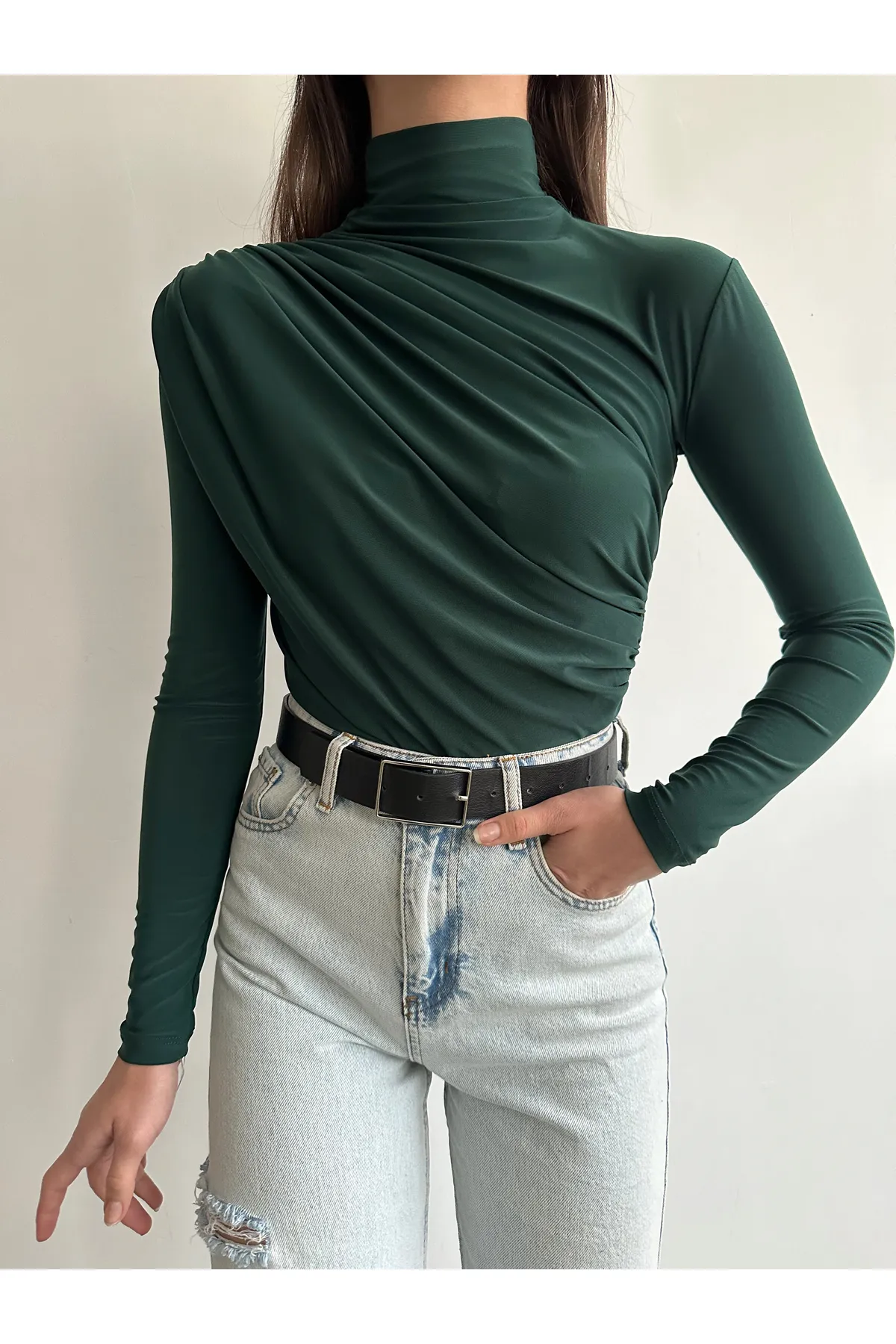 BEJNA  Bluse - Grün - Regular Fit
