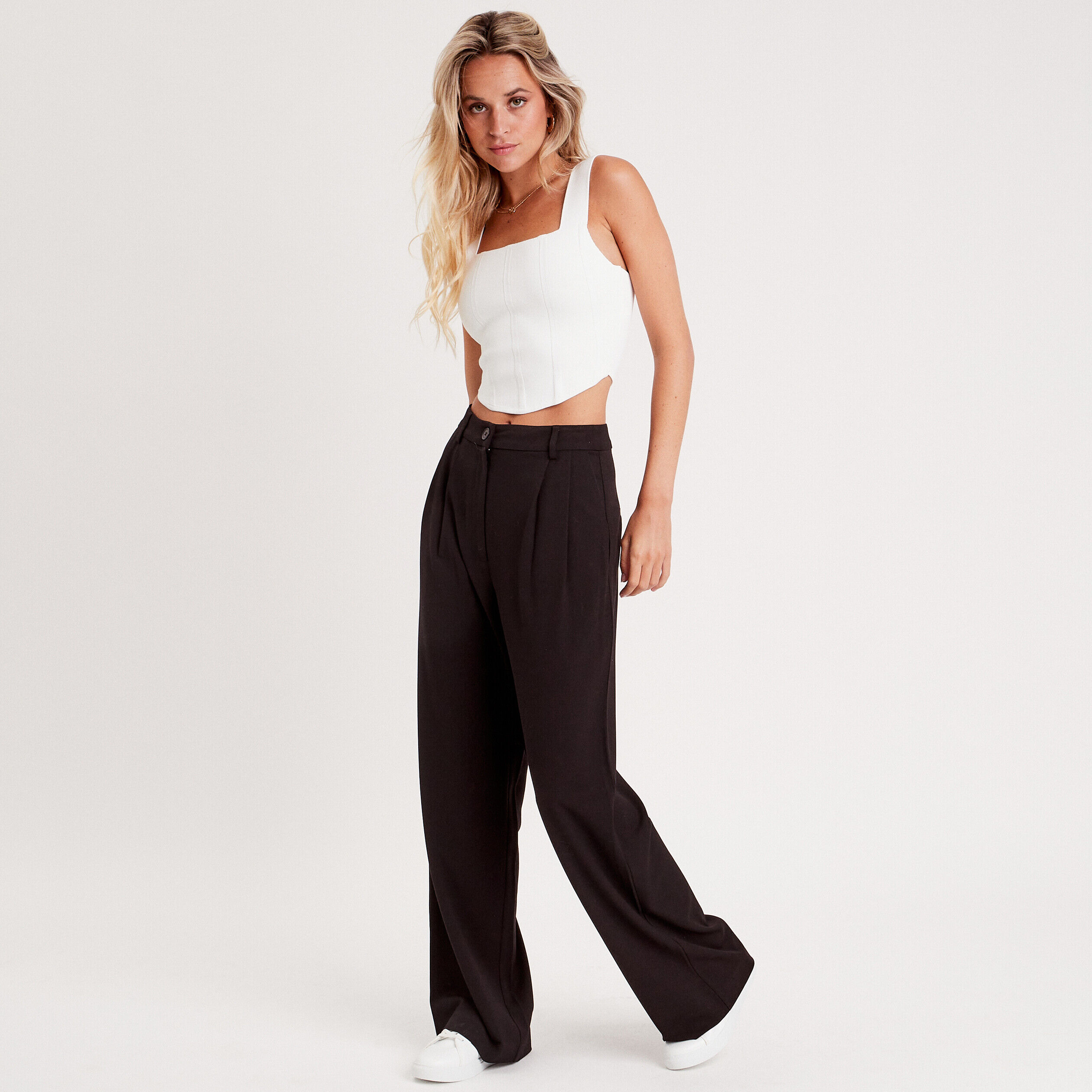 Crop top tricot gaînant ecru femme | Cache Cache