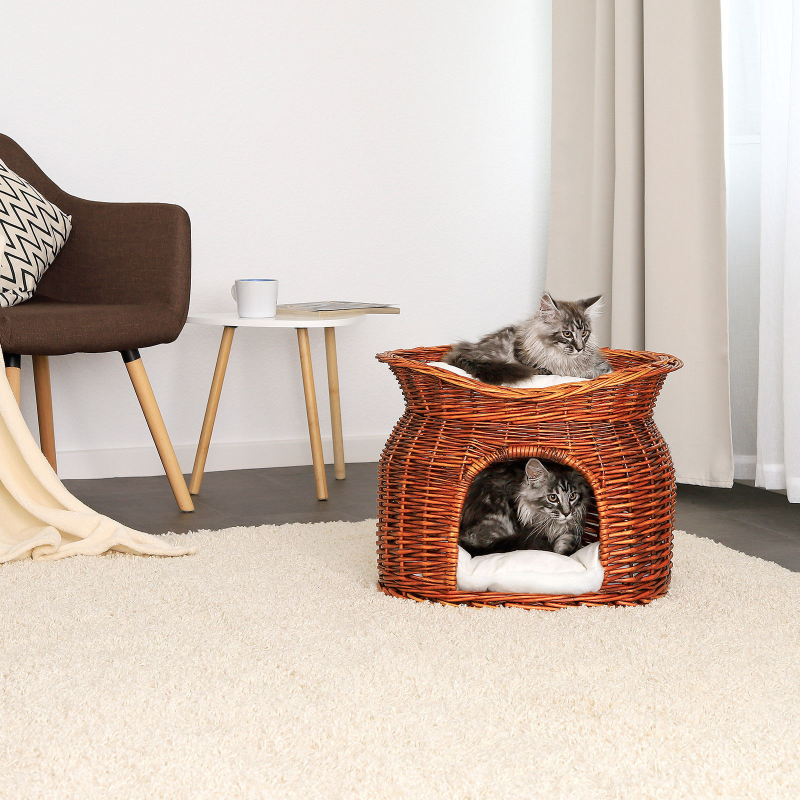 Lionto Katzenbetten & Katzensofas Lionto Weidenkorb für Katze braun