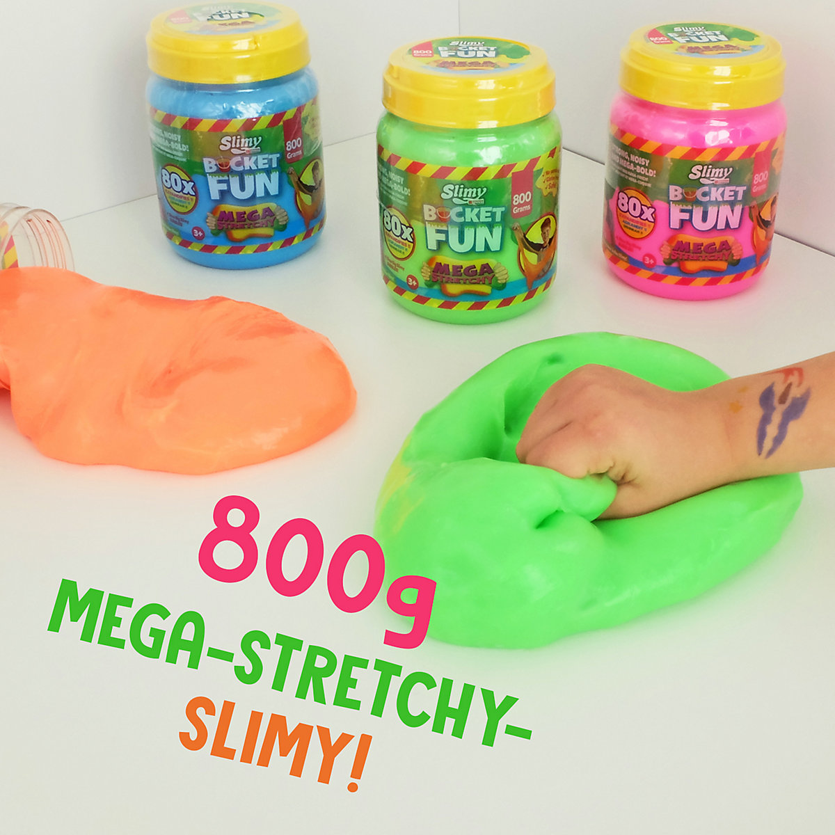 SLIMY® Bucket Fun 800g - Original Slimy Mega Slime Spielmasse im extragroßen Eimer