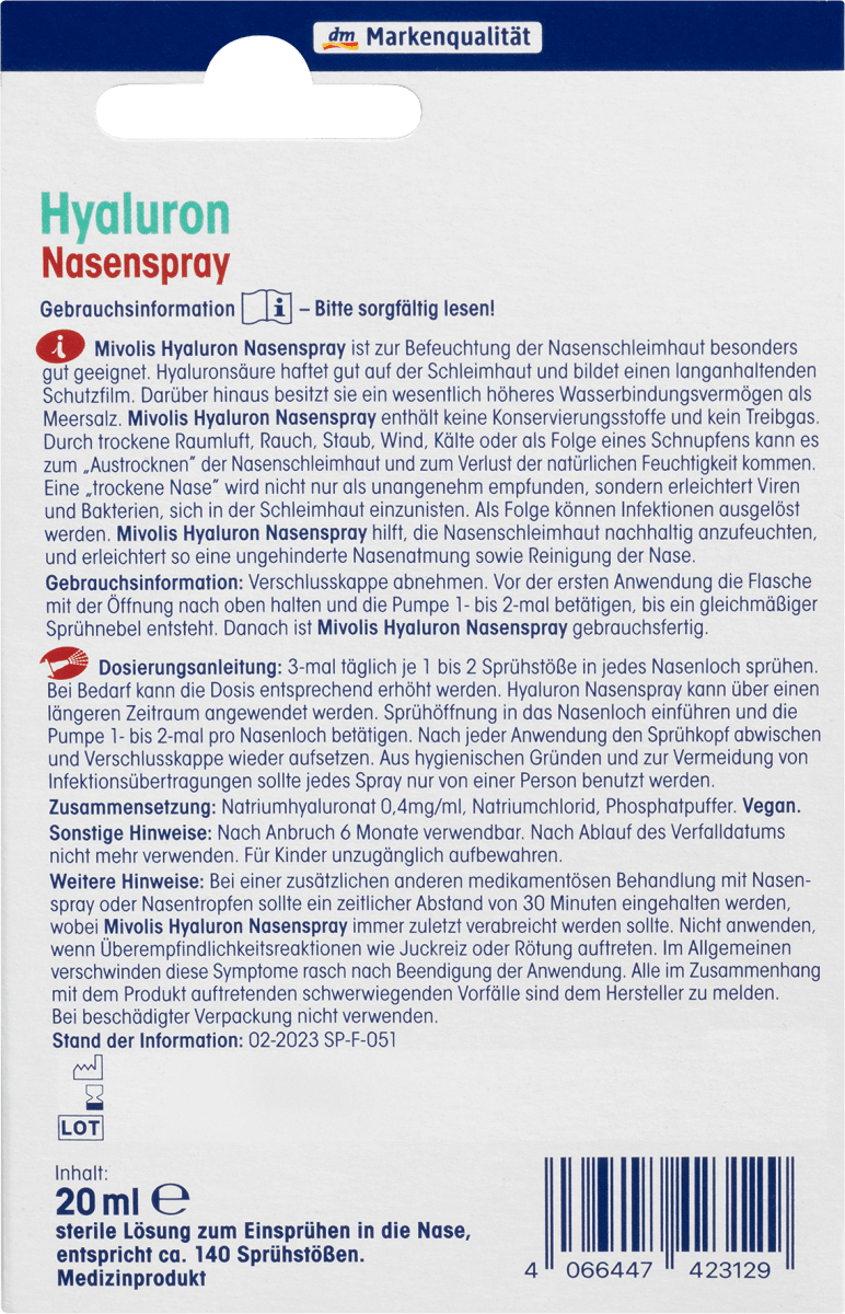 Hyaluron Nasenspray, 20 ml