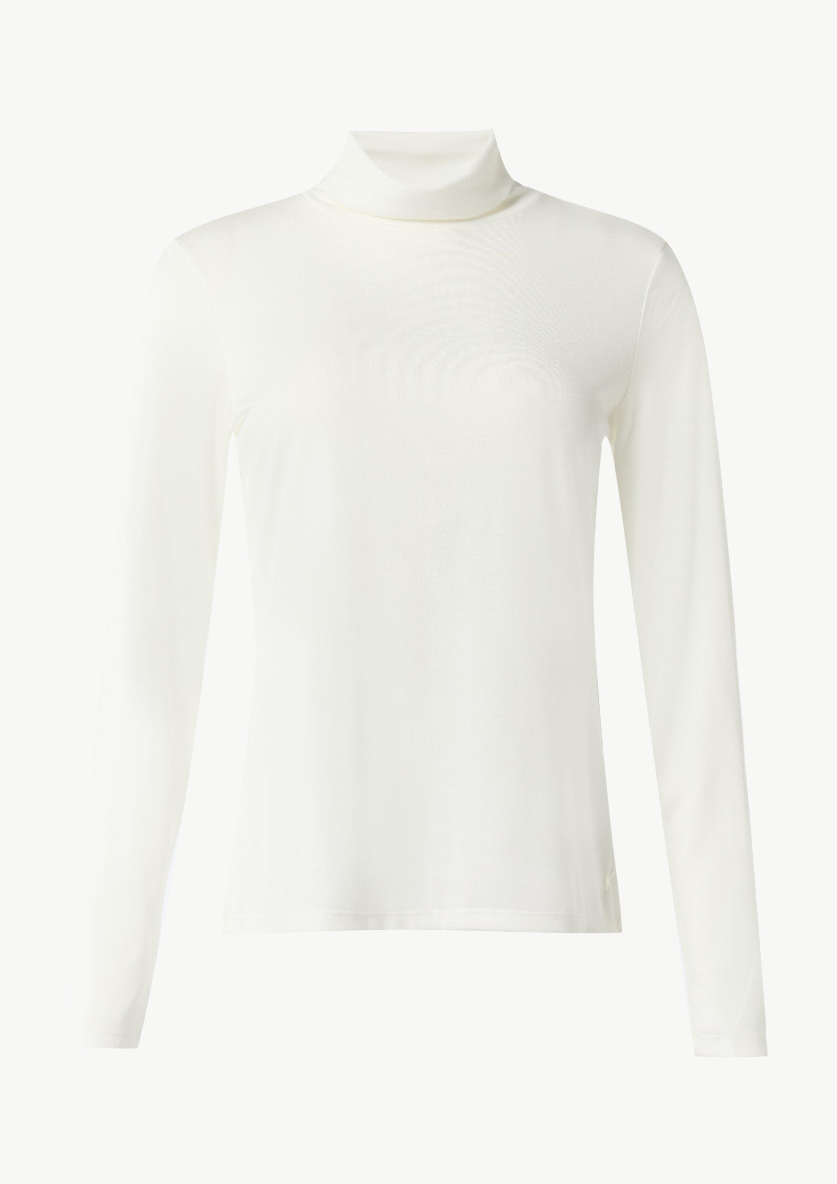 Slim-Fit-Longsleeve mit Turtleneck - weiß