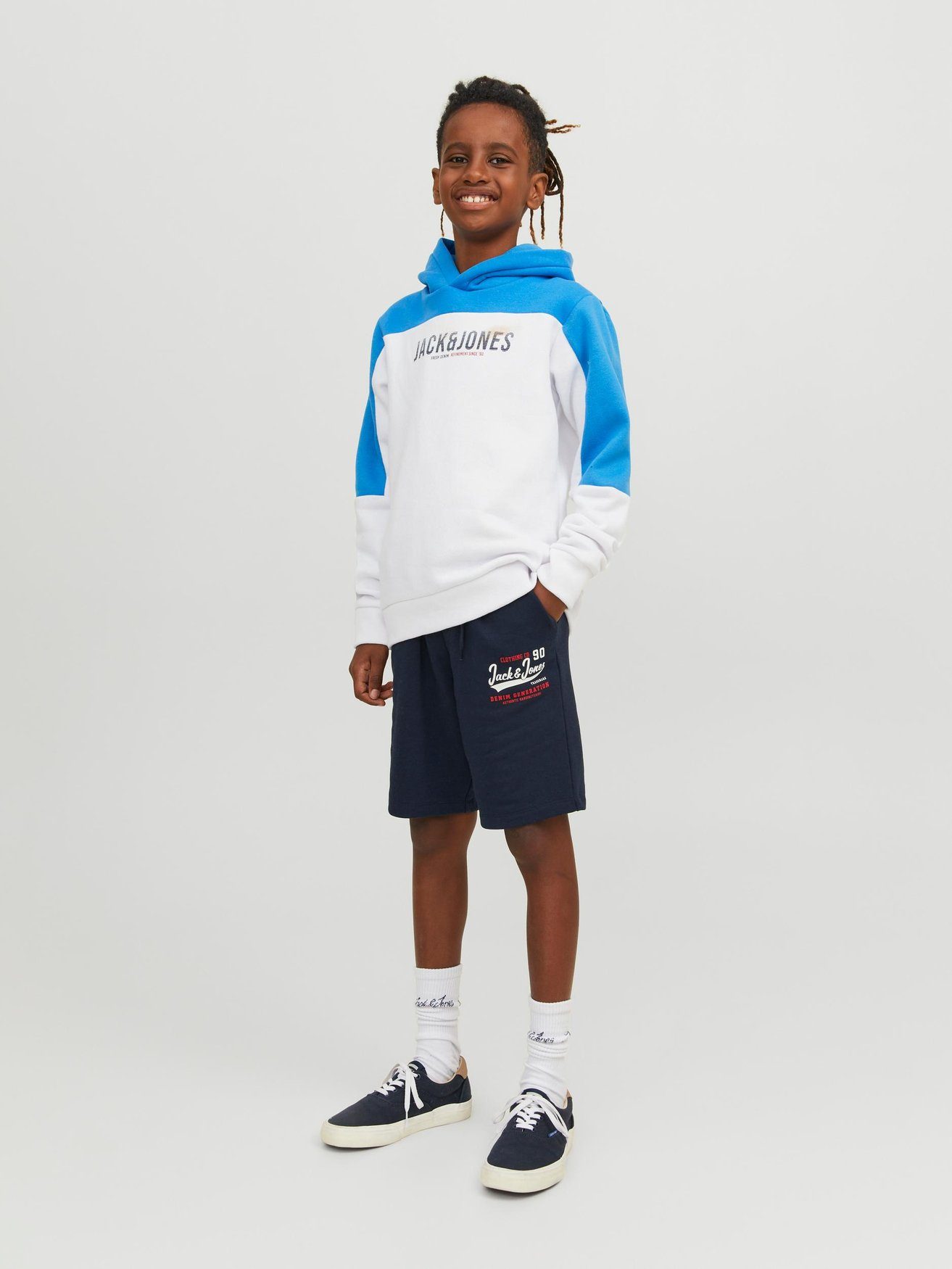 Jack & Jones Shorts Sweat Shorts Kurze Jogginghose JPSTLOGO 5986 in Navy