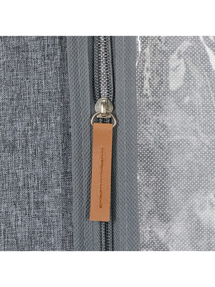 relaxdays 3 x Kleidersack in Grau/ Transparent - (B)58 x (H)135 cm günstig kaufen onesize
