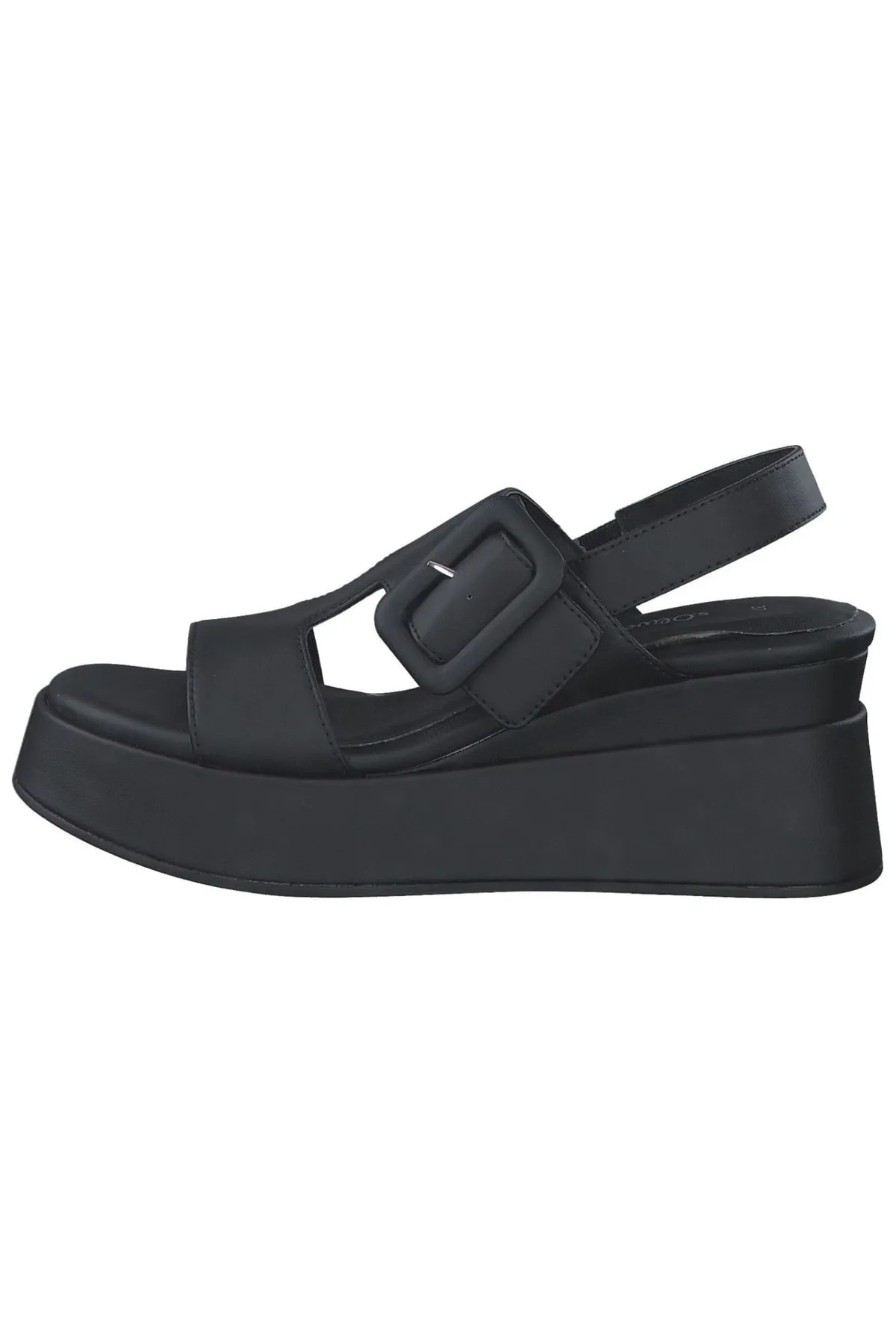 s.Oliver  Sandalette - Schwarz - Keilabsatz
