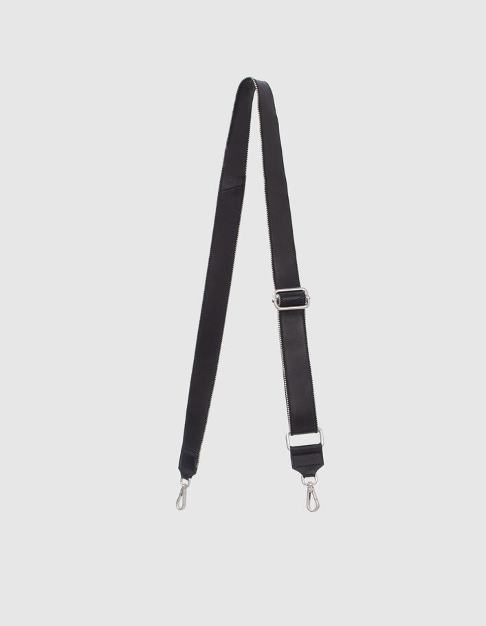 La bandoulière 111 noire cuir bordé microbilles Femme