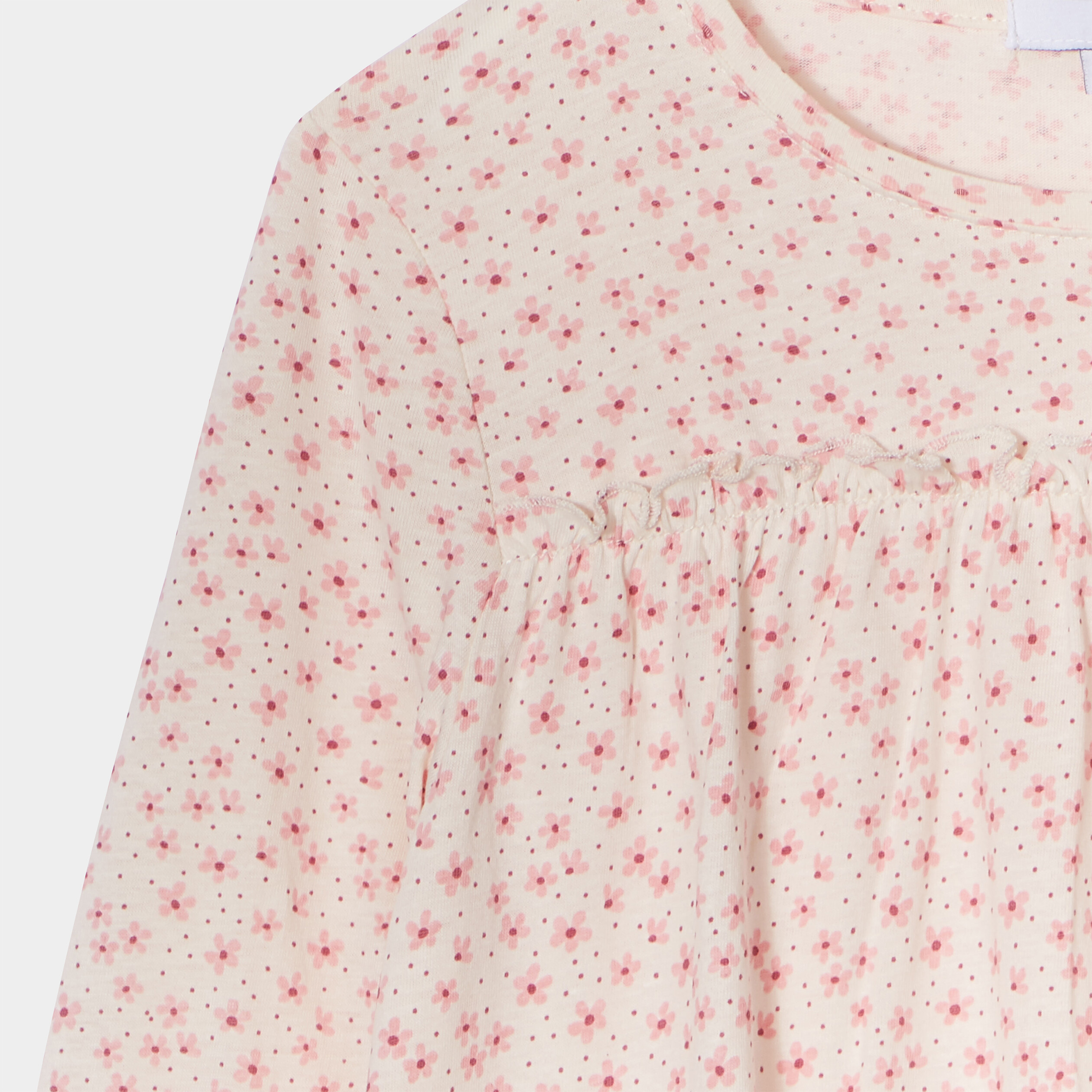 T-shirt oversize à fronces coton beige fille | La Halle