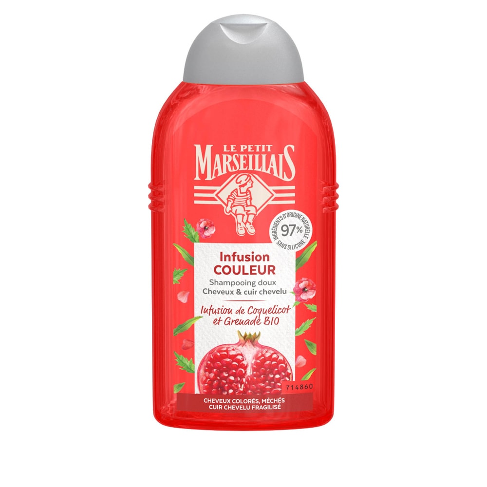 le petit marseillais Shampooing Infusion Couleur coquelicot et grenade Bio - Le flacon de 250 ml Shampoing