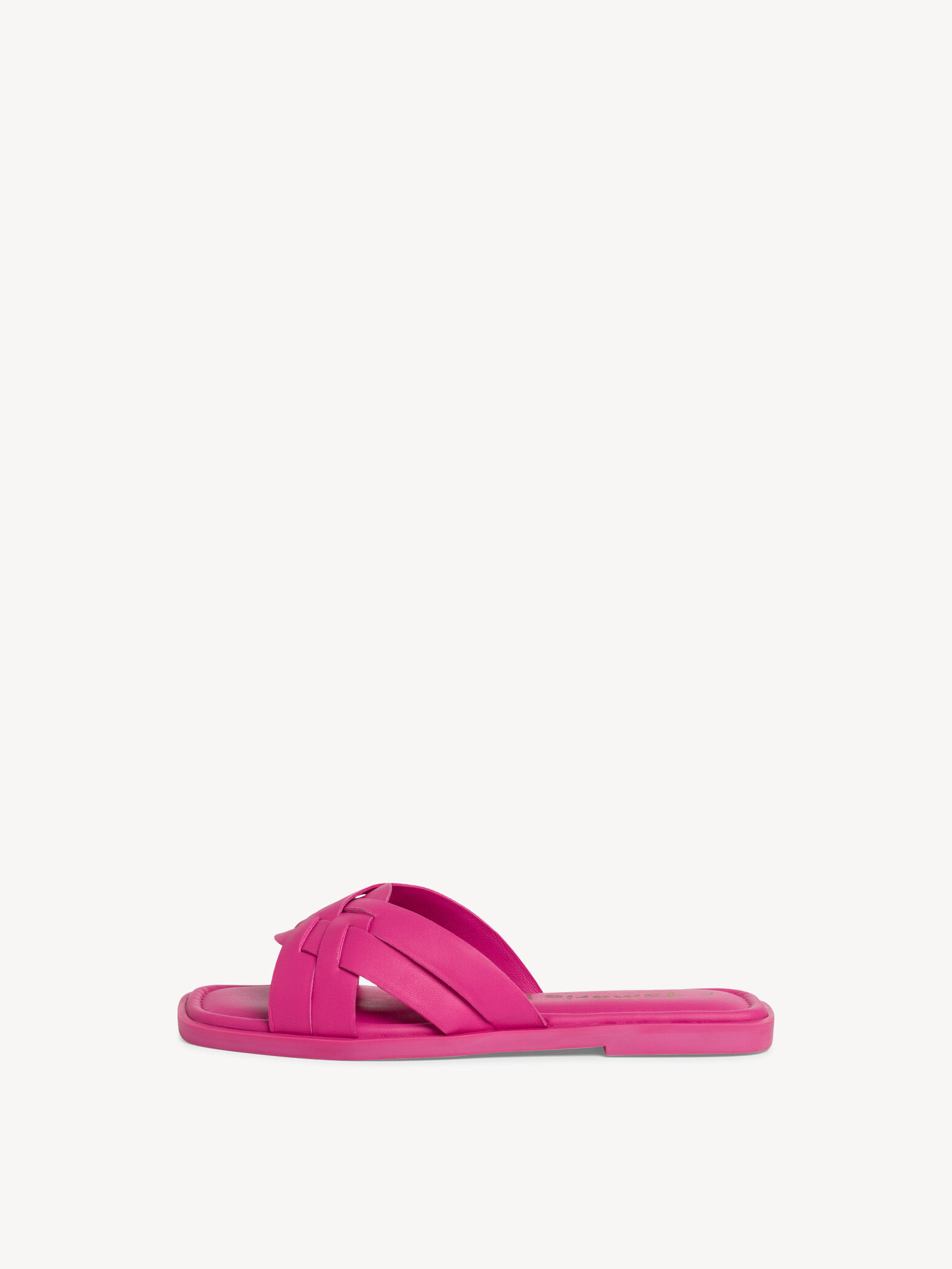 Mule en cuir - rose fuchsia