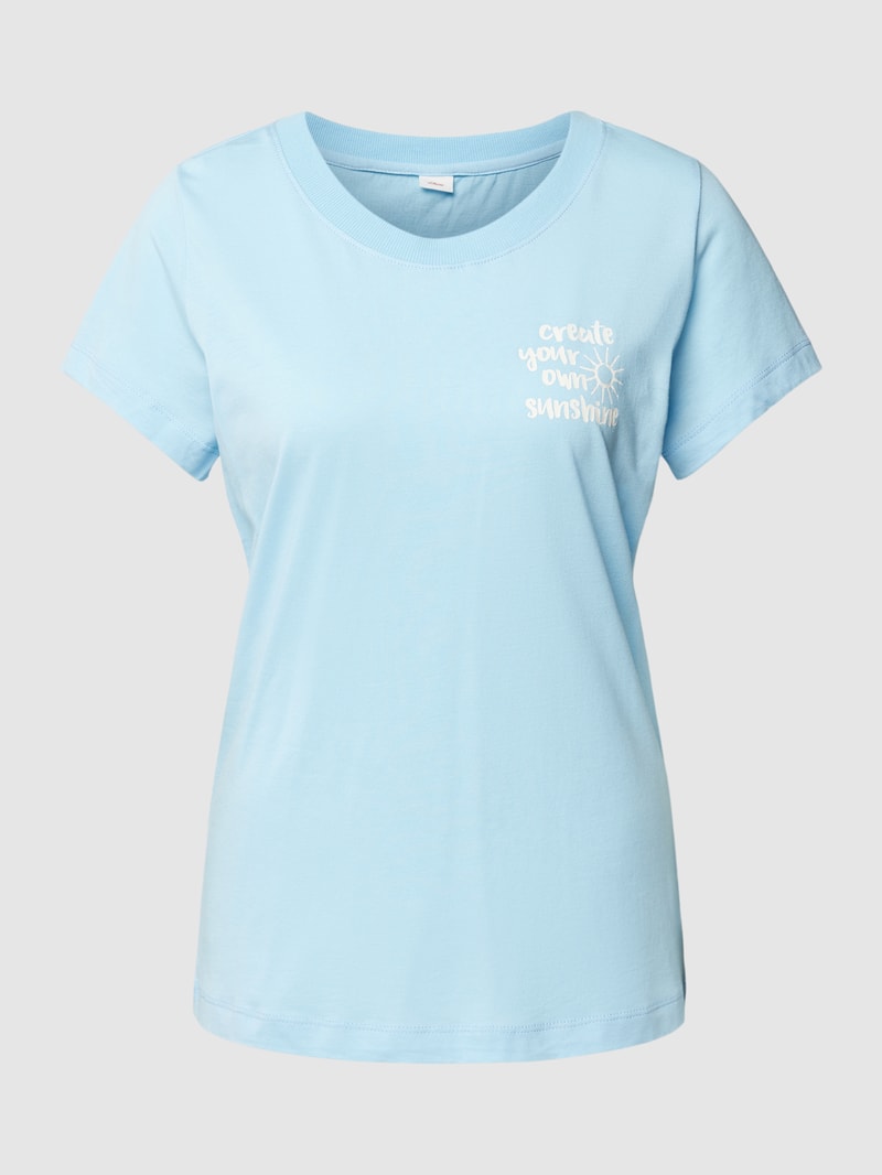 T-Shirt mit Statement-Print in blau