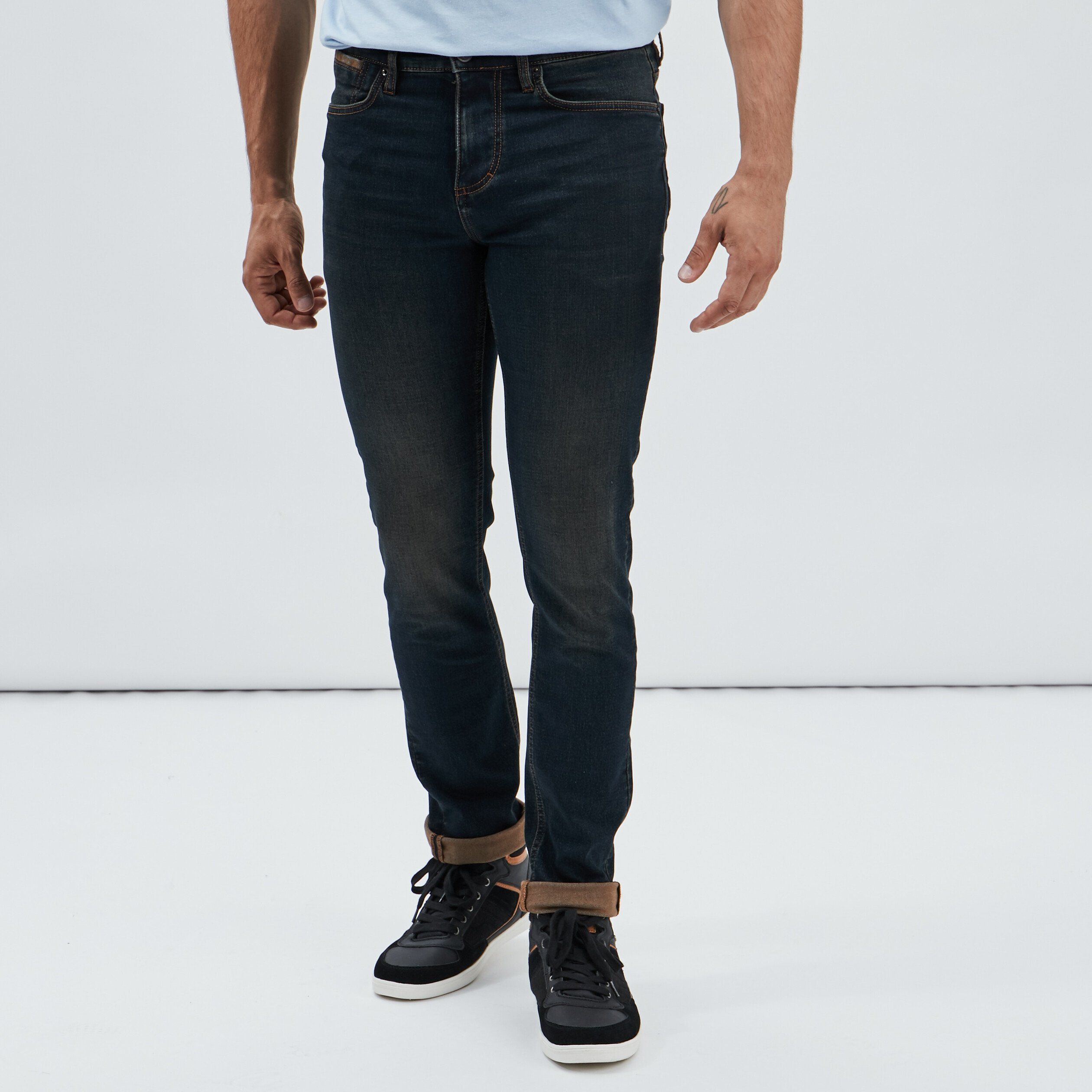 Jeans slim stretch Creeks denim dirty homme | La Halle