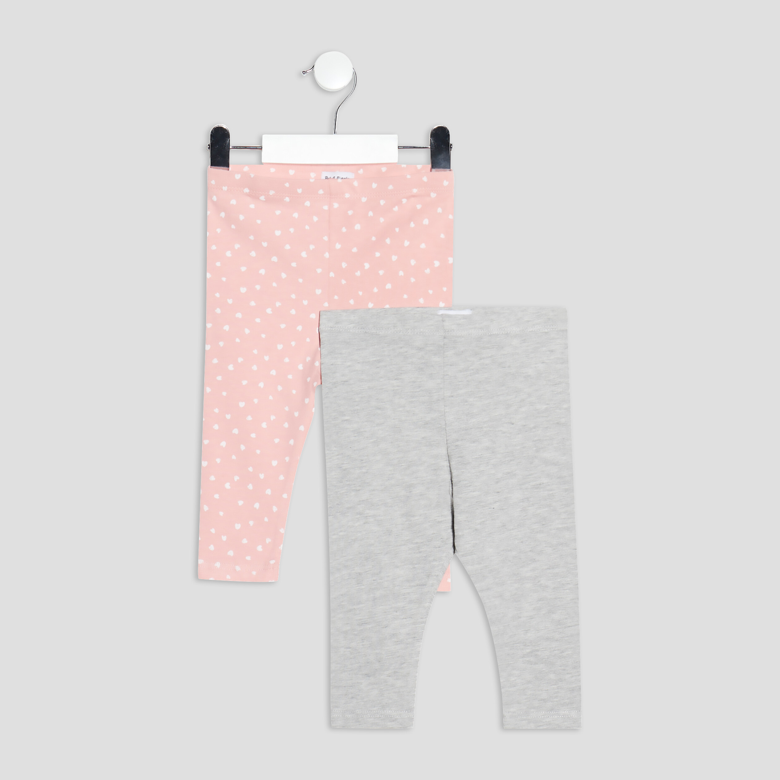 Lot 2 leggings standards en coton rose pastel bébé fille | La Halle