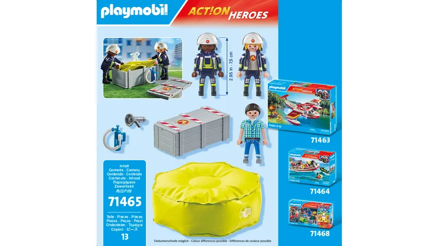 PLAYMOBIL 71465 ACTION HEROES Feuerwehrleute mit Luftkissen