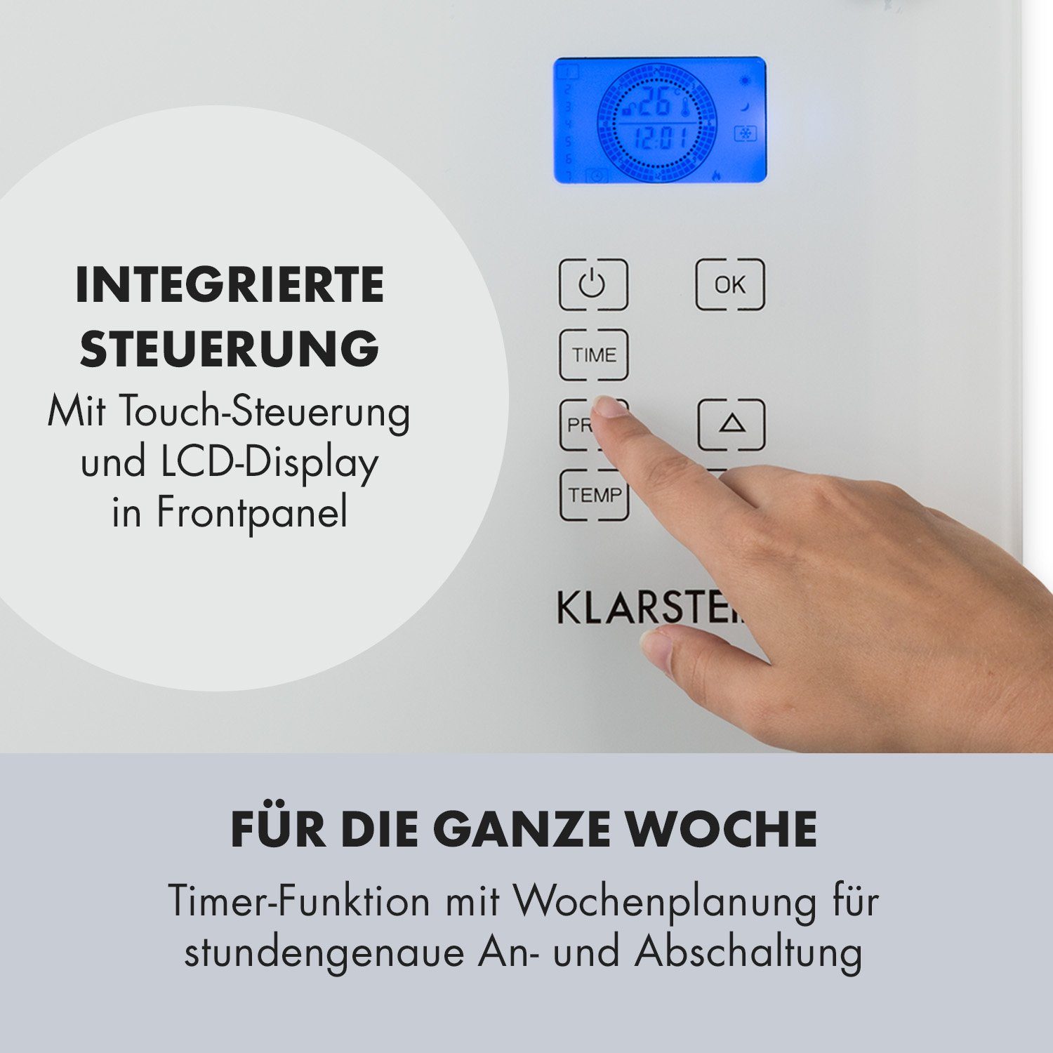 Klarstein Heizstrahler Norderney, 1000 W, Konvektorheizung elektrisch Elektrokoheizung energiesparend Heizkörper