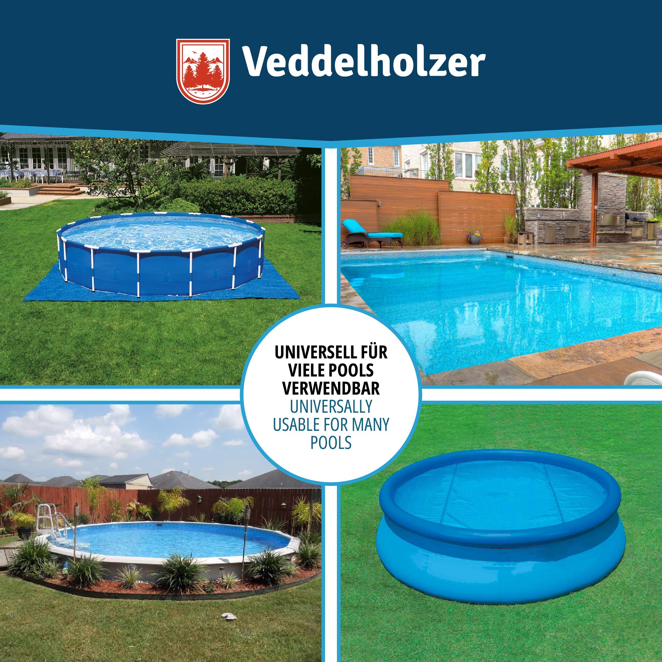Veddelholzer Garten aufblasbare Whirlpoolabdeckung XXL 120 x 120 cm Luftkissen Poolkissen Poolabdeckung Pool Zubehör