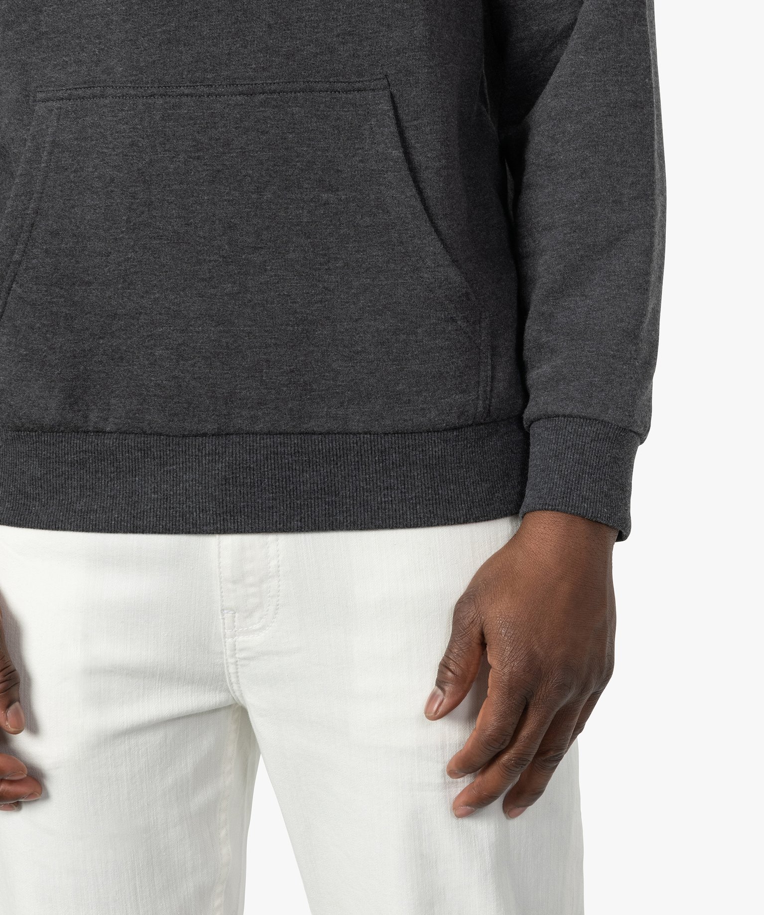 Sweat homme à capuche intérieur molletonné gris | GEMO