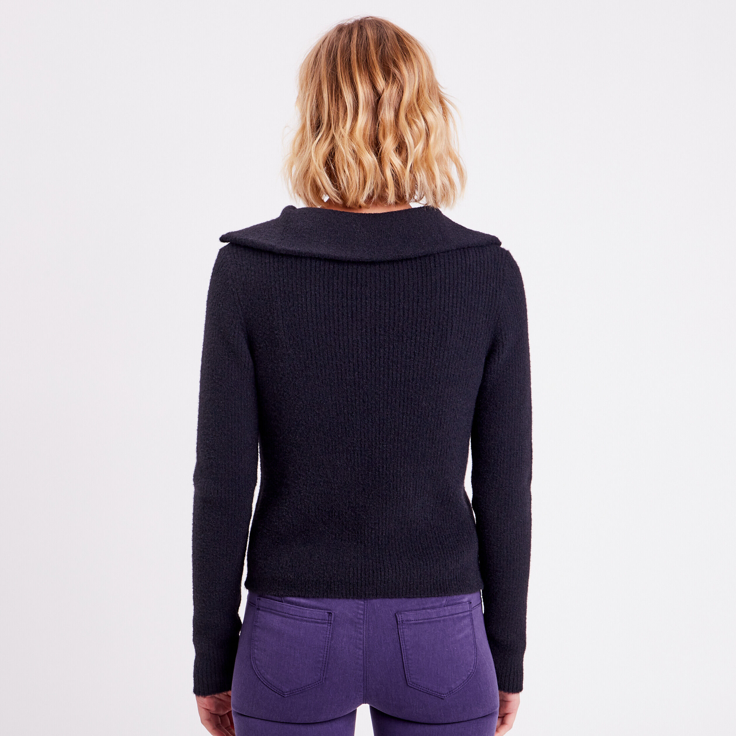 Pull manches longues noir femme | Cache Cache