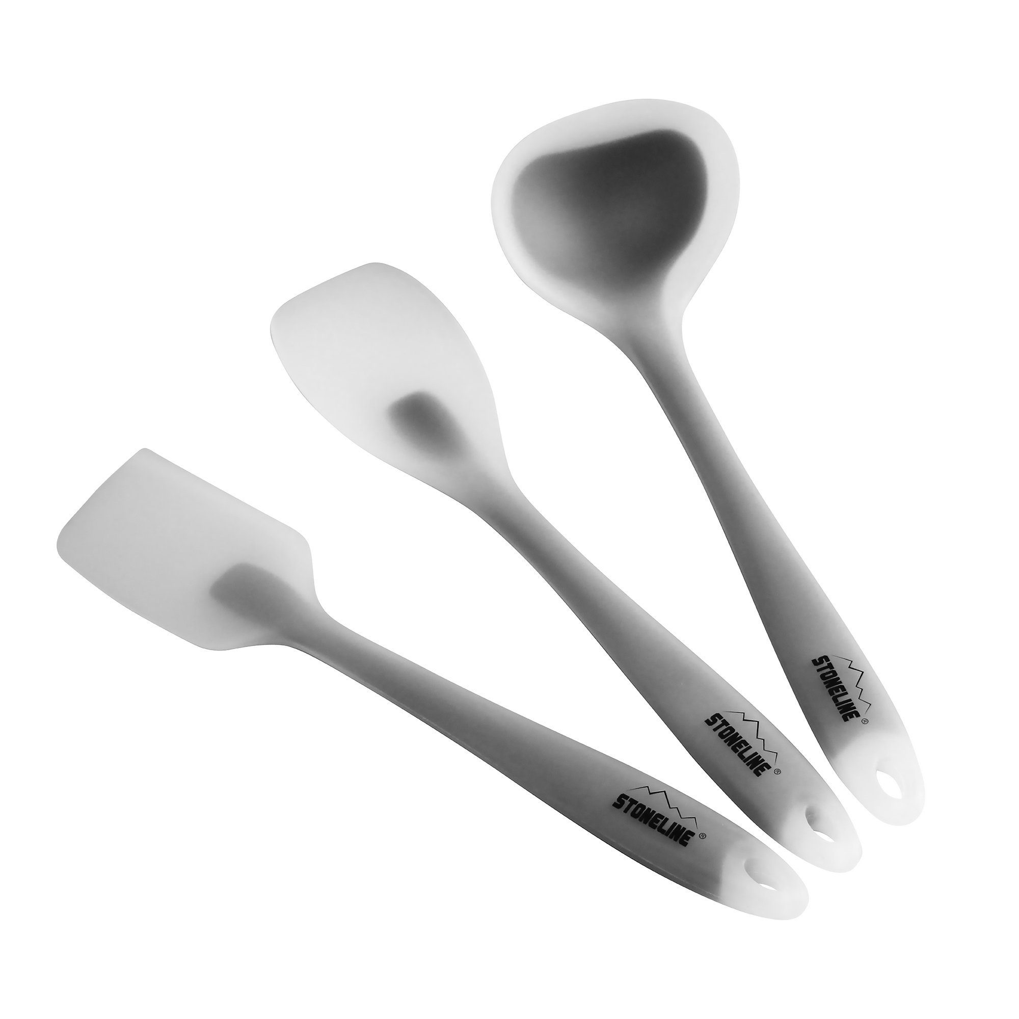 STONELINE Kochbesteck-Set Küchenhelfer-Set, 3-teilig, 1 Schaber, 1 Kochlöffel und 1 Suppenkelle (3-teiliges Set, 3-tlg), ideal für beschichtete Pfannen und Töpfe, Designed in Germany