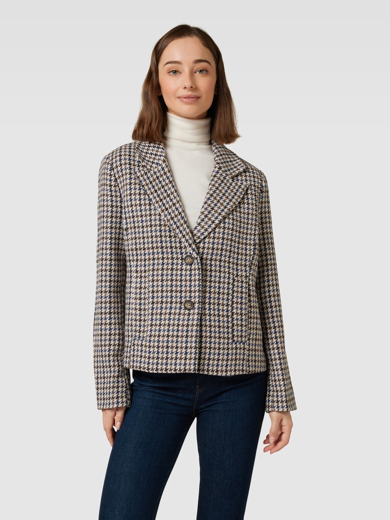 Jacke mit Hahnentrittmuster Modell 'Vicky' in beige