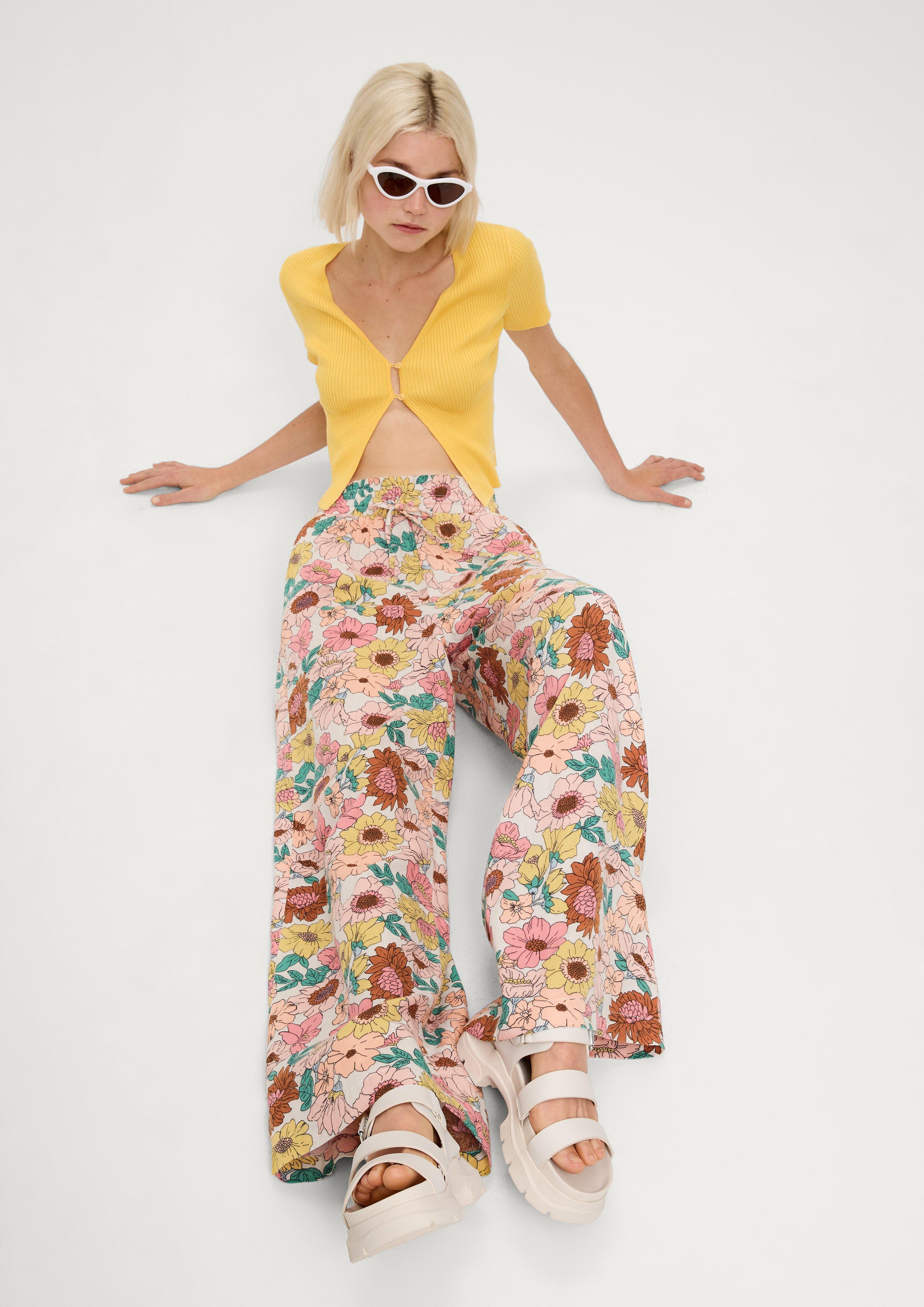 Loose: Hose mit floralem Print  2131202-08A0