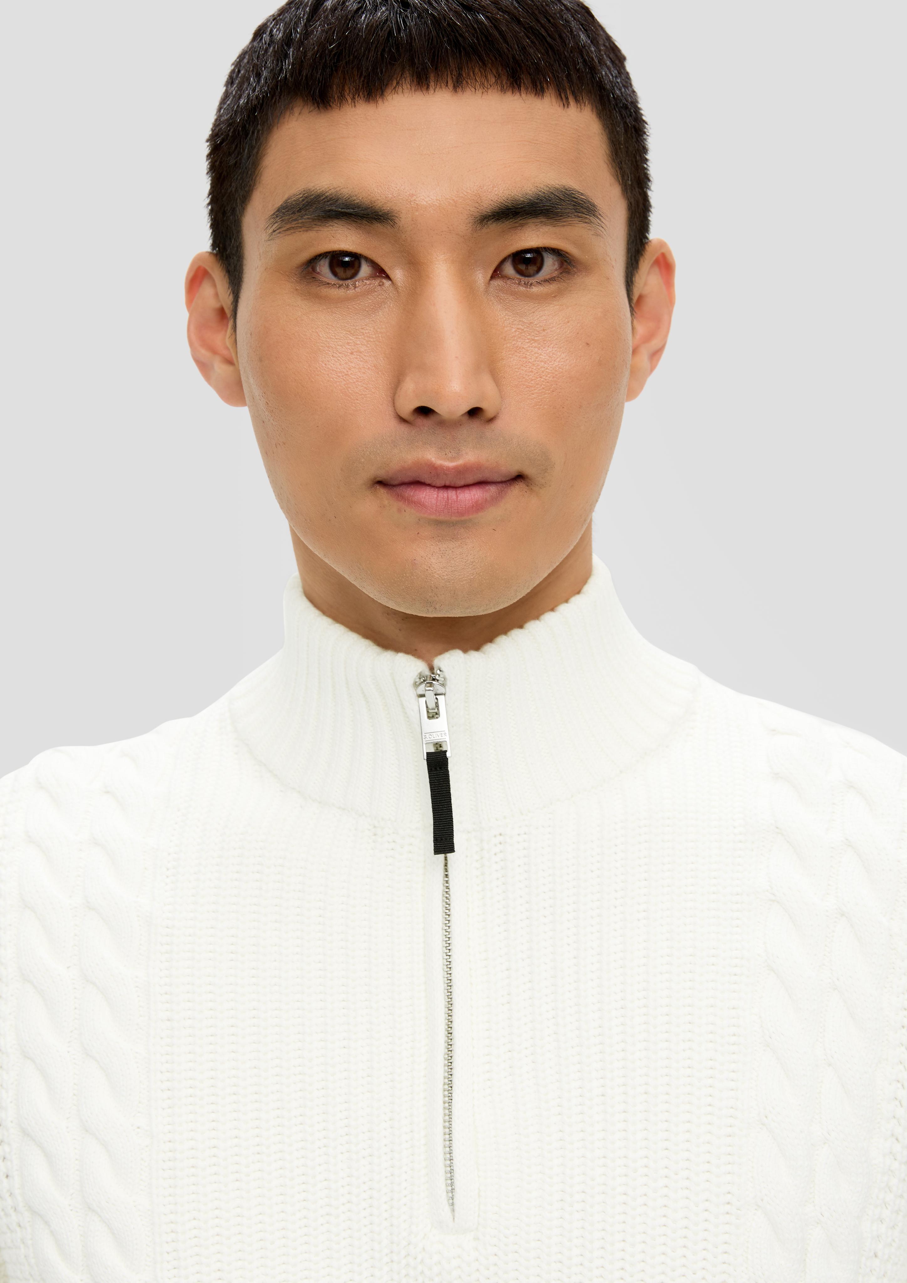 Troyer-Pullover mit Zopfmuster  2137421-0240