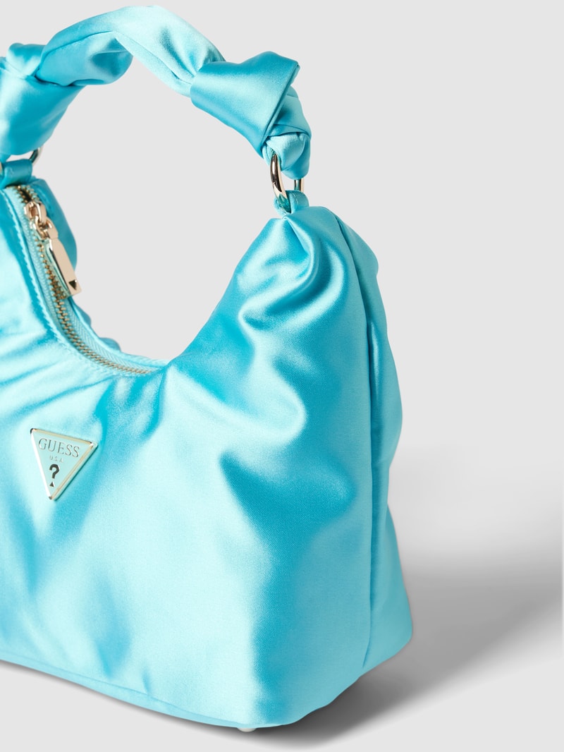 Hobo Bag mit Label-Patch Modell 'VELINA' in helltürkis
