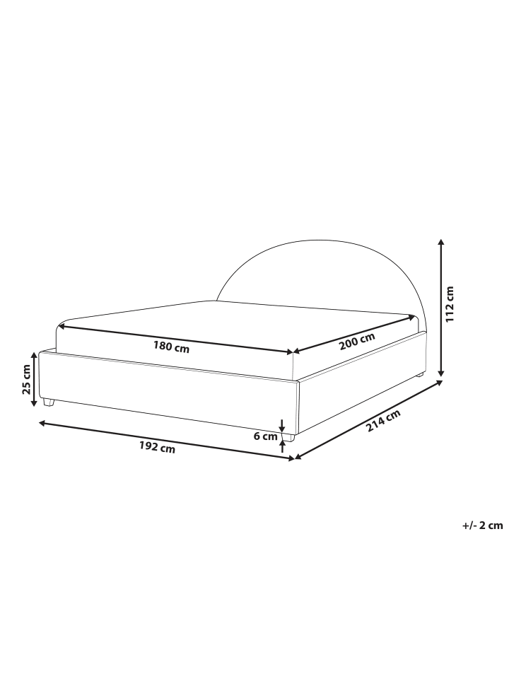 Beliani Doppelbett VAUCLUSE in Beige - (W) 194 x (H) 112 x (L) 214 cm günstig kaufen onesize