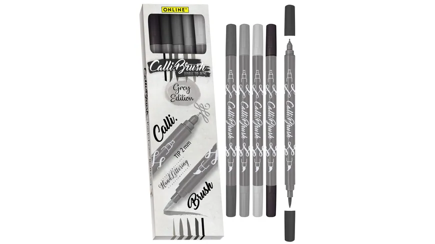 ONLINE Fasermaler Calli.Brush 5er Set Grey Editon