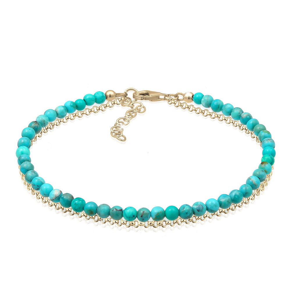 Elli Elli Bracelet Dames Couche Howlith Perles de pierres précieuses Boho en argent st Bracelet
