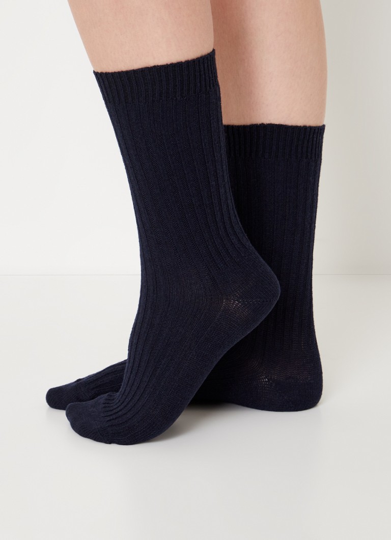 MarcMarcs Socks in cashmere blend with ribbed structure
