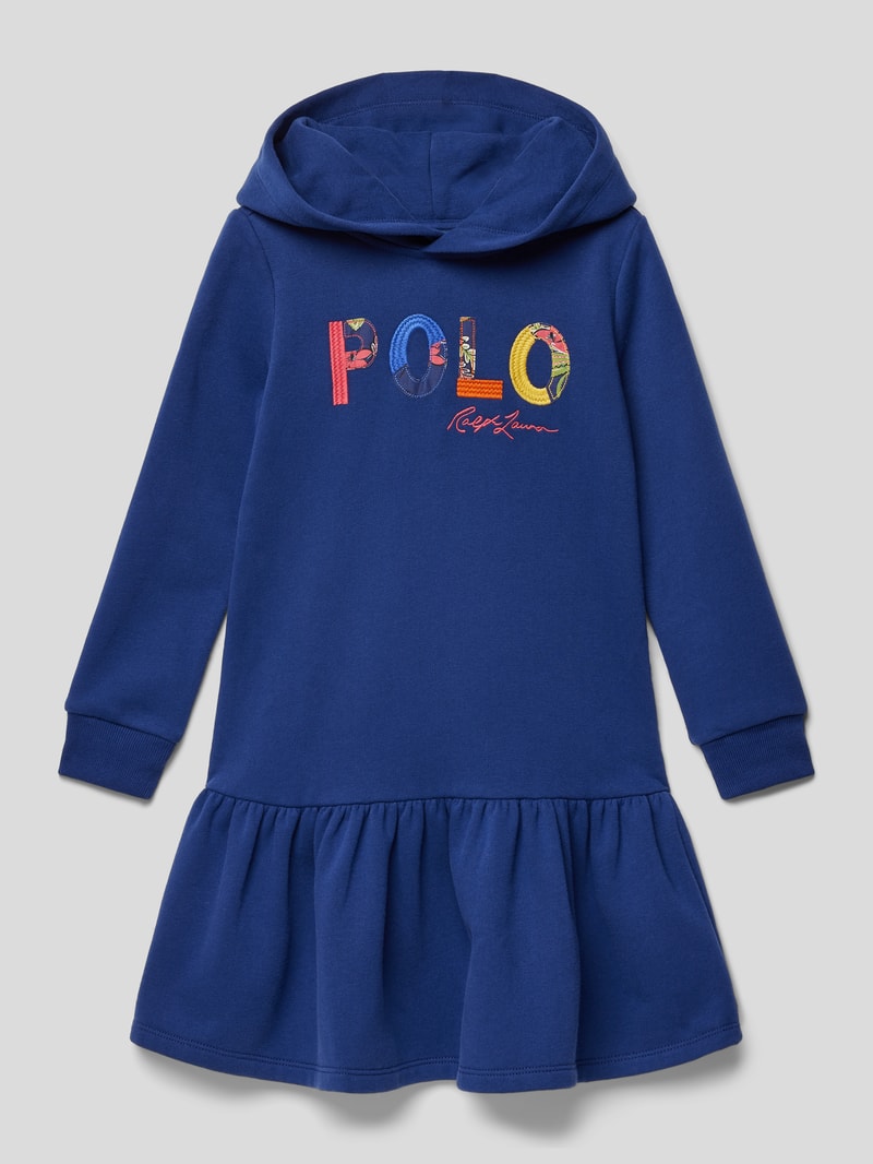 Kleid mit Label-Print in marineblau